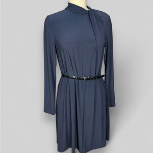 Tommy Hilfiger Navy Blue Neck Twist Tunic Dress with TH zipper hanging tag sz12